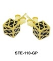 Enamel Cubic Stud Earring STE-110